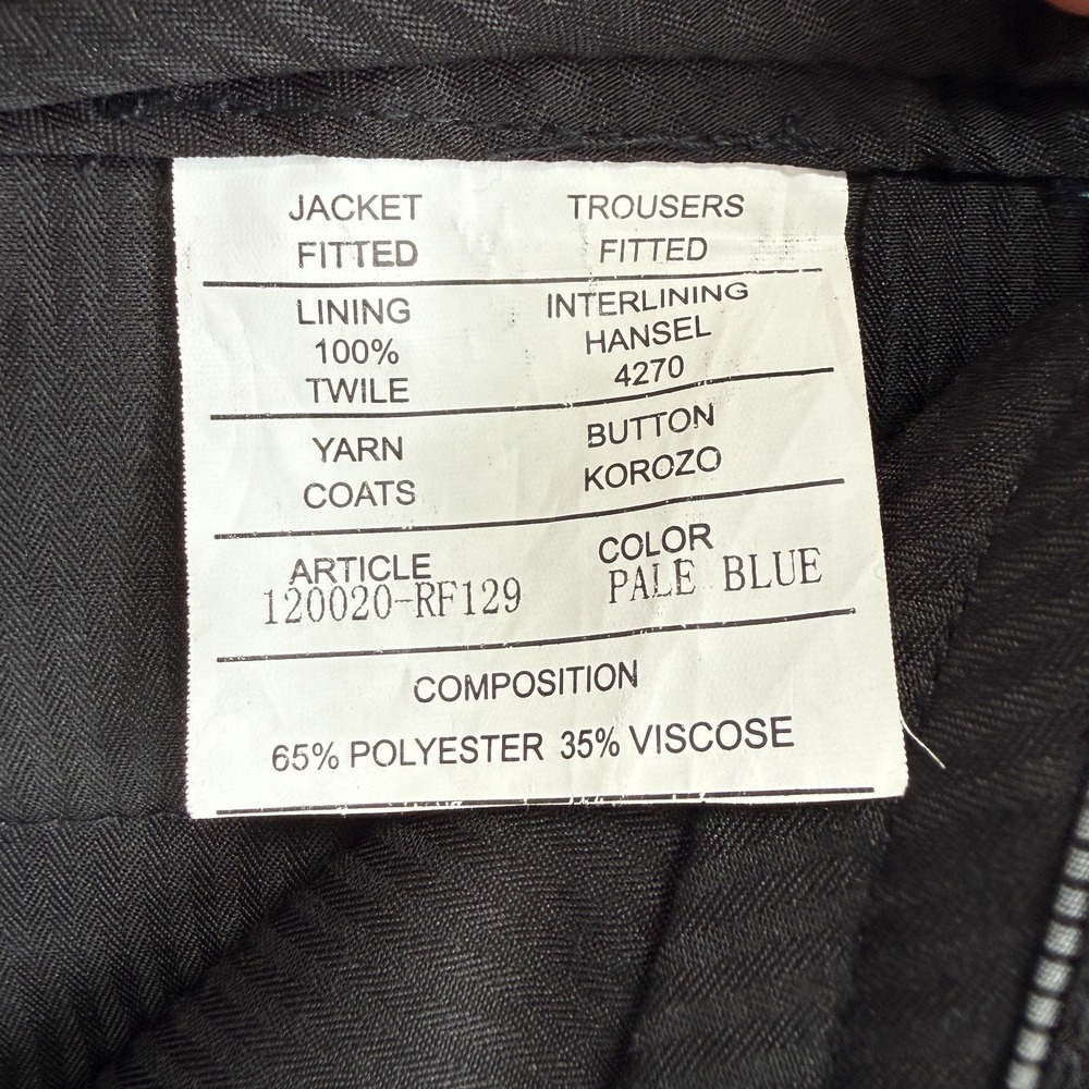 ROBERT SIMON Fitted Dress‎ Trouser Pants Mens 30x31 Pale Blue Flat Front Modern - Picture 3 of 9
